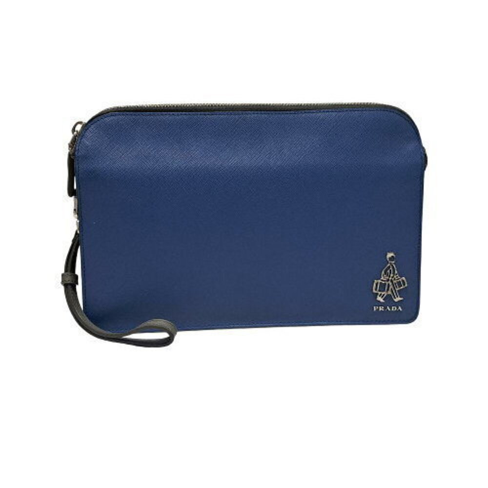 PRADA Bag Porter Shoulder Clutch Leather Saffiano